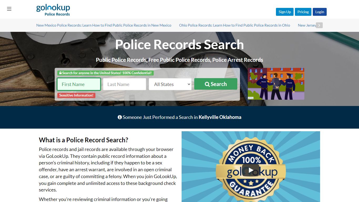 Police Records Search | Online Police Records | GoLookUp